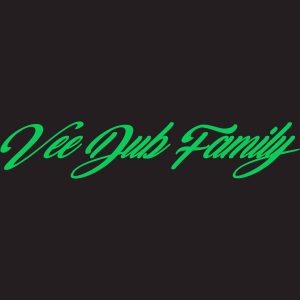 Limited Run Glow in the Dark Vee Dub Family Script Logo Sticker