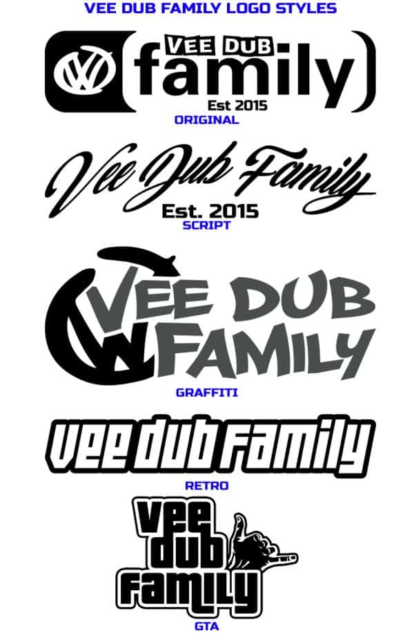 Vee Dub Family Logo Choices
