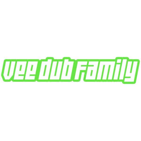Vee Dub Family Retro Logo Sticker - Apple Green
