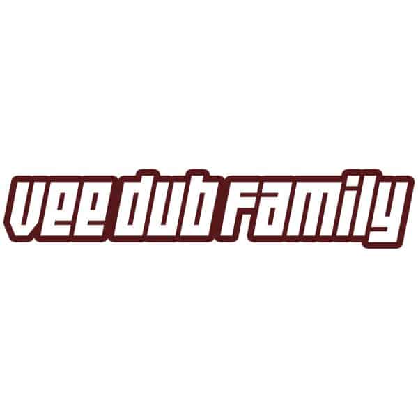 Vee Dub Family Retro Logo Sticker - Brown