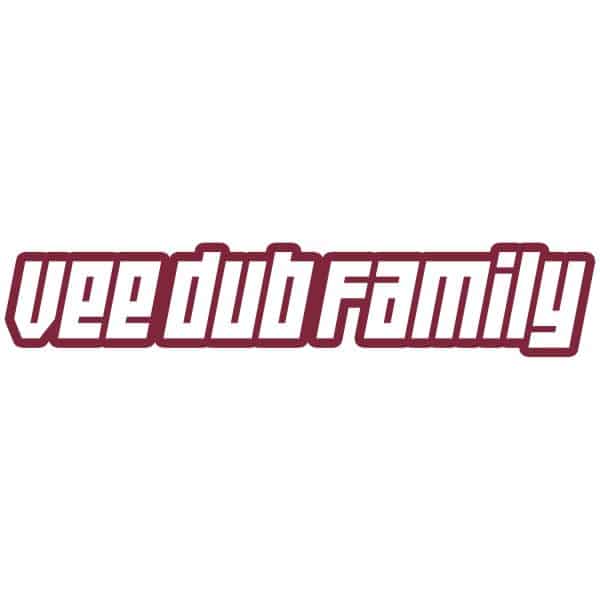 Vee Dub Family Retro Logo Sticker - Burgundy