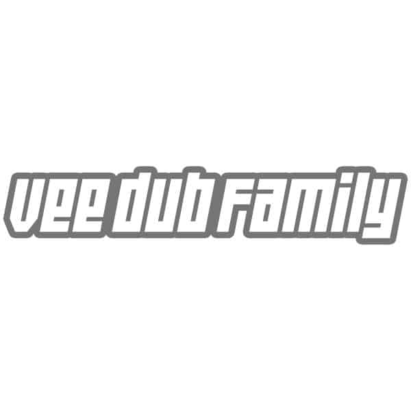 Vee Dub Family Retro Logo Sticker - Charcoal