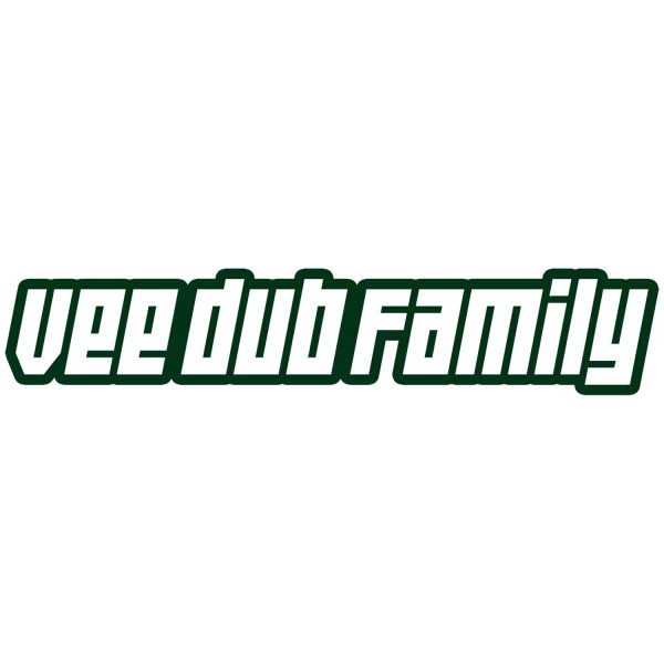 Vee Dub Family Retro Logo Sticker - Forest Green