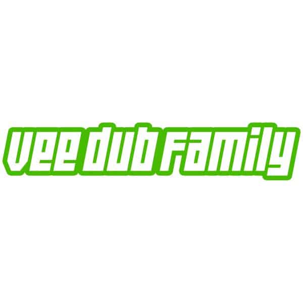 Vee Dub Family Retro Logo Sticker - Green