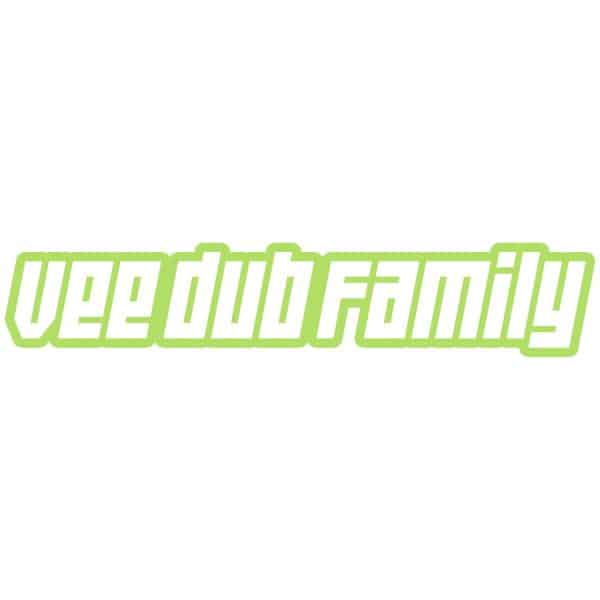 Vee Dub Family Retro Logo Sticker - Lime Green