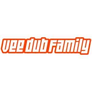 Vee Dub Family Retro Logo Sticker - Orange