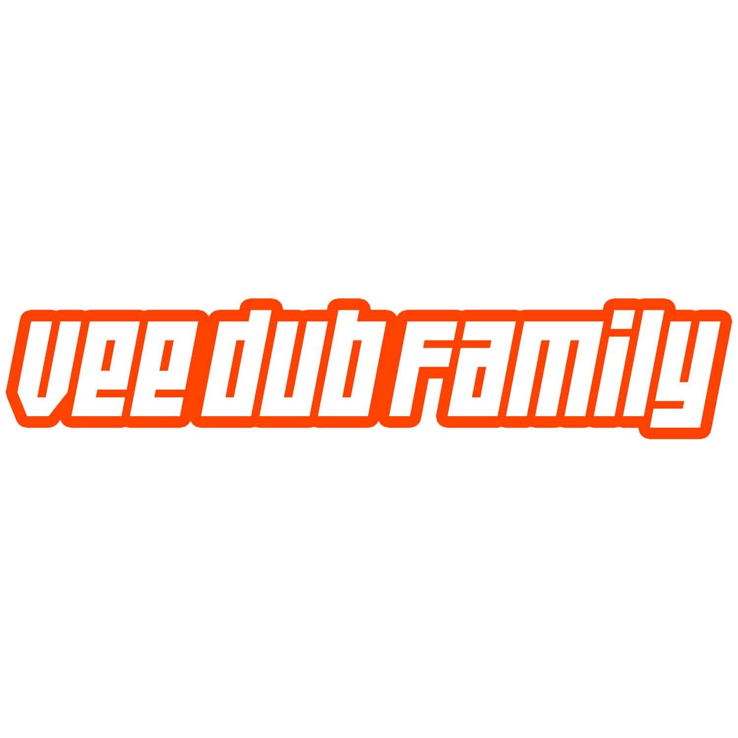 Vee Dub Family Retro Logo Sticker - Orange