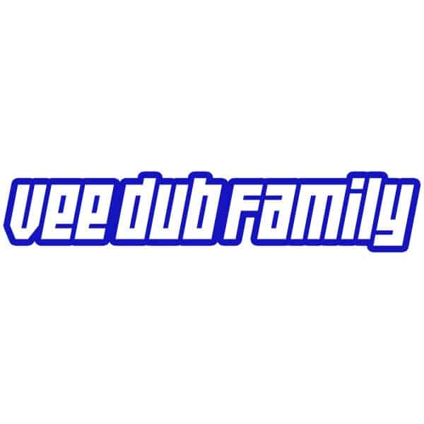 Vee Dub Family Retro Logo Sticker - Royal Blue