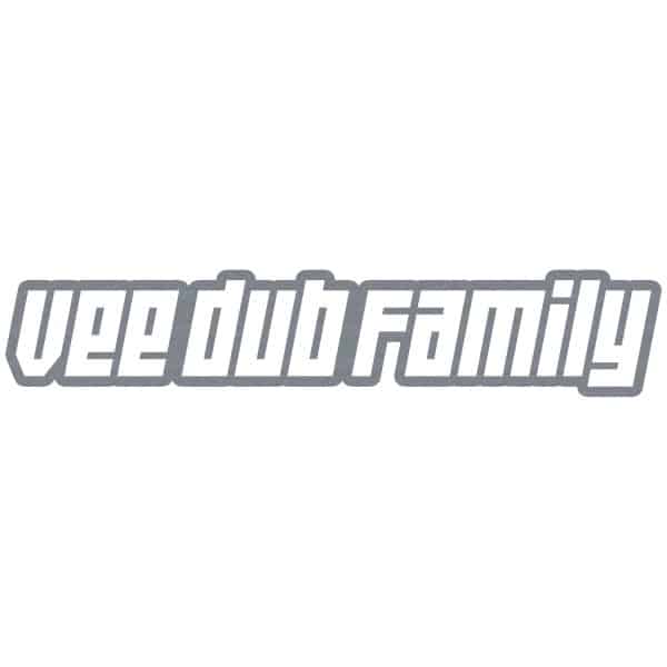 Vee Dub Family Retro Logo Sticker - Silver