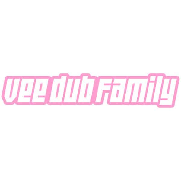 Vee Dub Family Retro Logo Sticker - Soft Pink