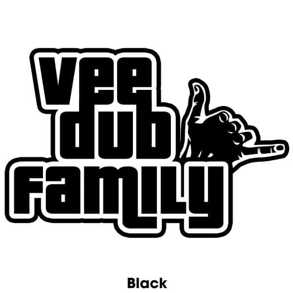 Vee Dub Family GTA Style Sticker - Black