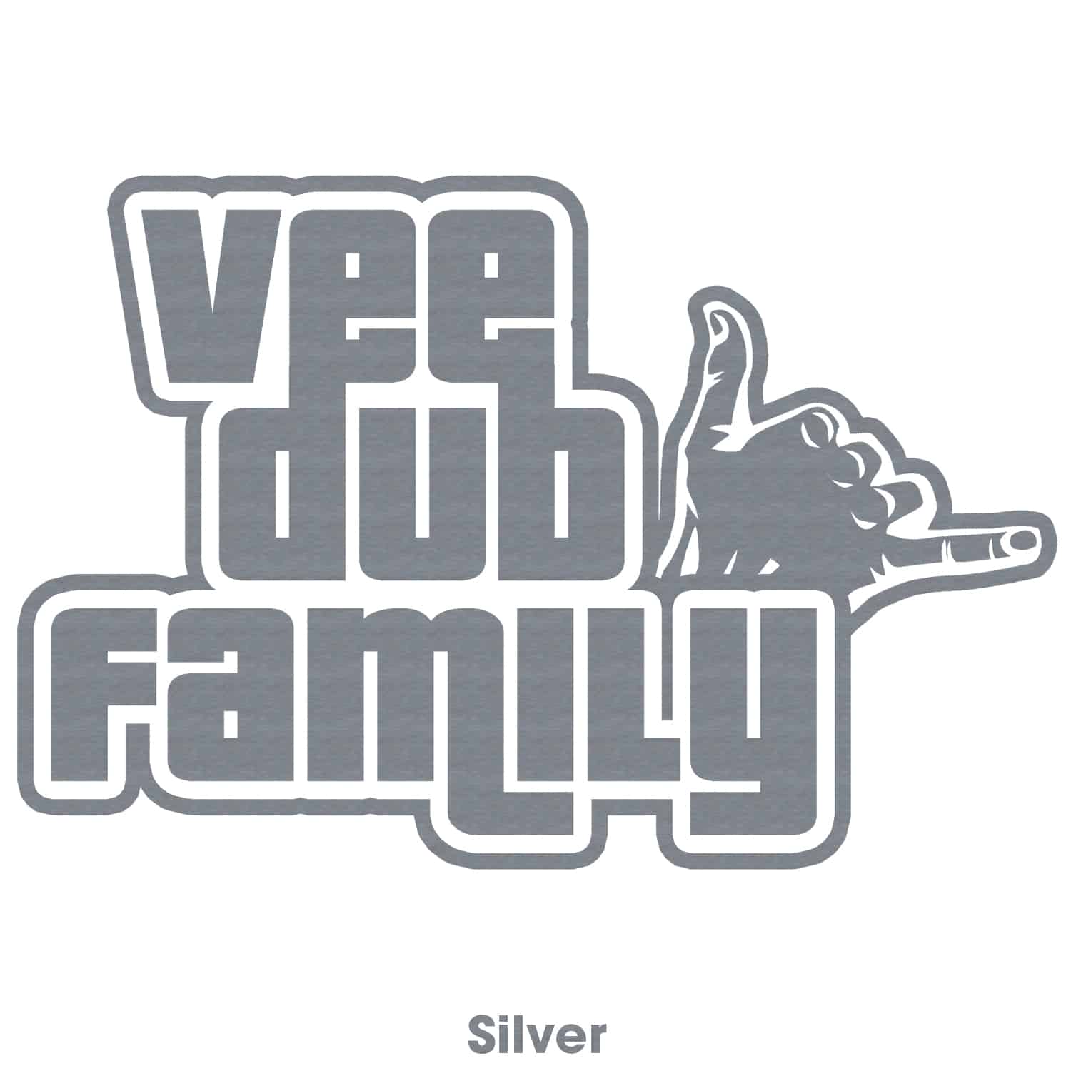 Vee Dub Family GTA Style Sticker - Silver