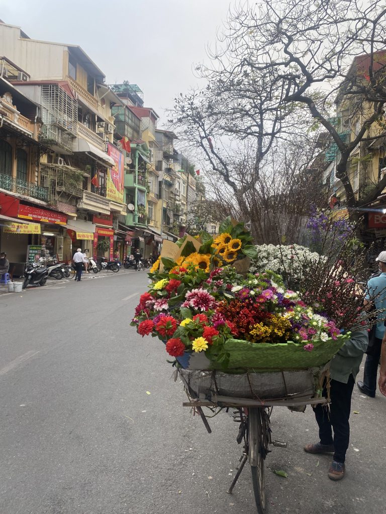 Blumenverkäufer auf der Straße