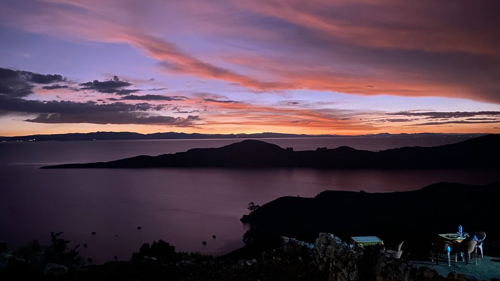 Sonnenuntergang Titicacasee Bolivien