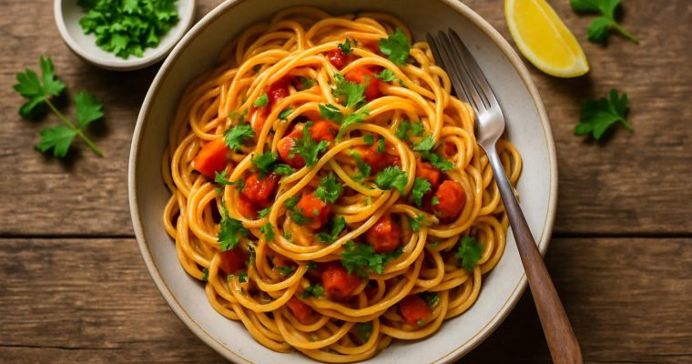 Enkel vegansk pasta hverdags oppskrift