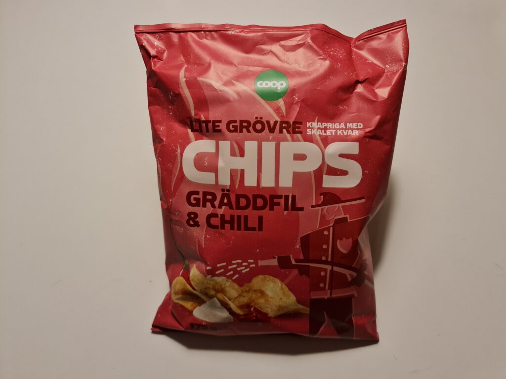 Coop Lite grövre chips Gräddfil och chili - Veganska chips