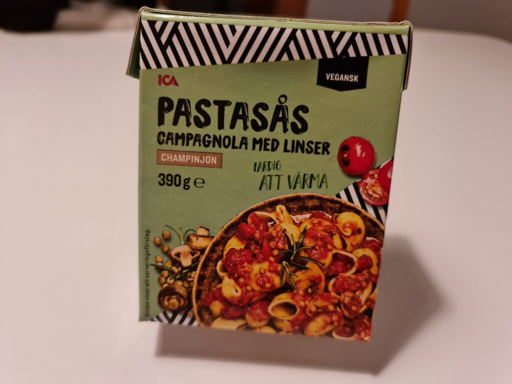 Ica pastasås Campangnola med linser - Vegansk pastasås
