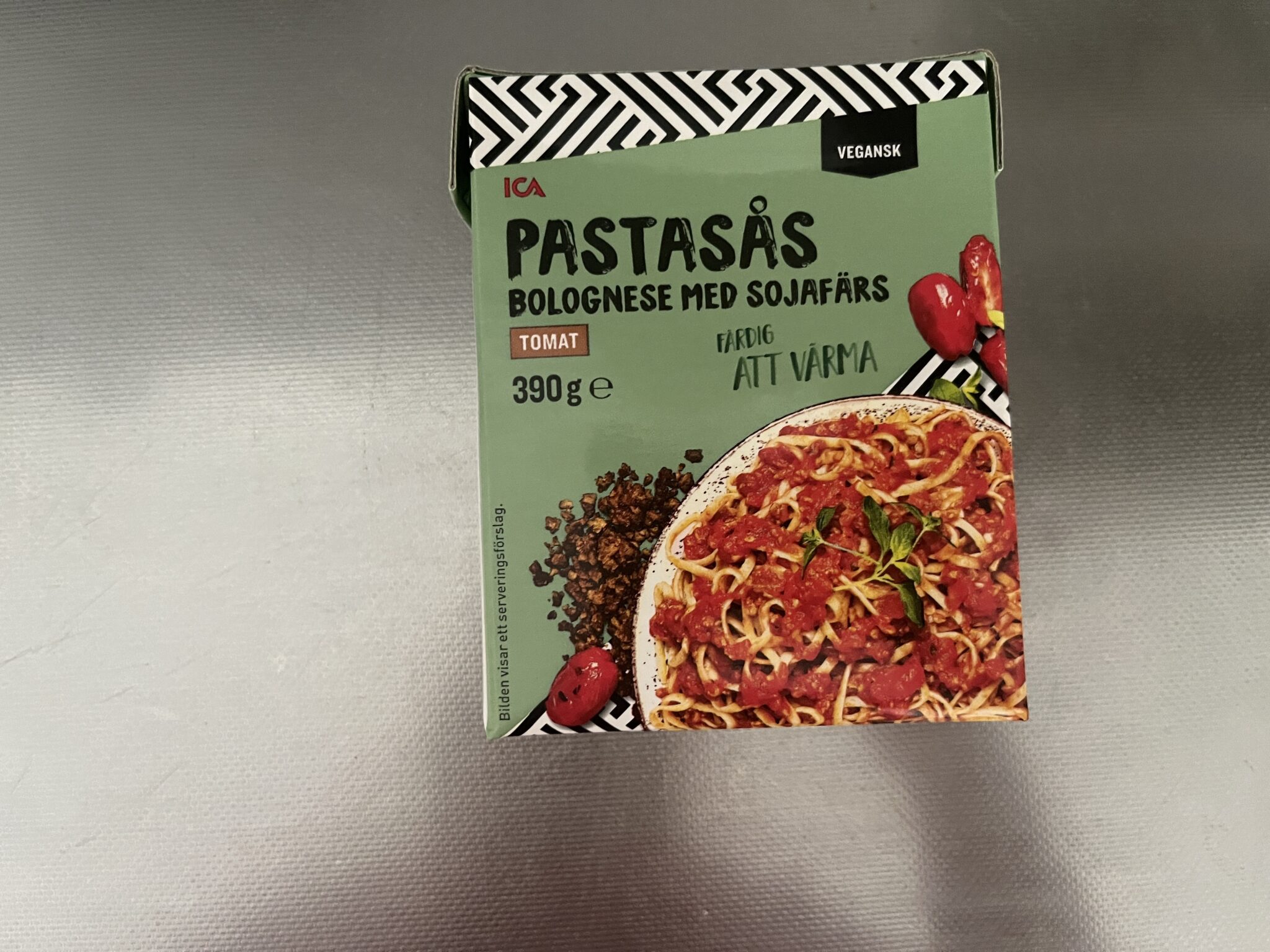 Ica pastasås bolognese av sojafärs Vegojakt.se