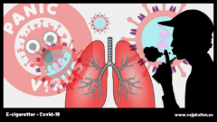 Illsutration of e-cigs, lungs and COVID-19