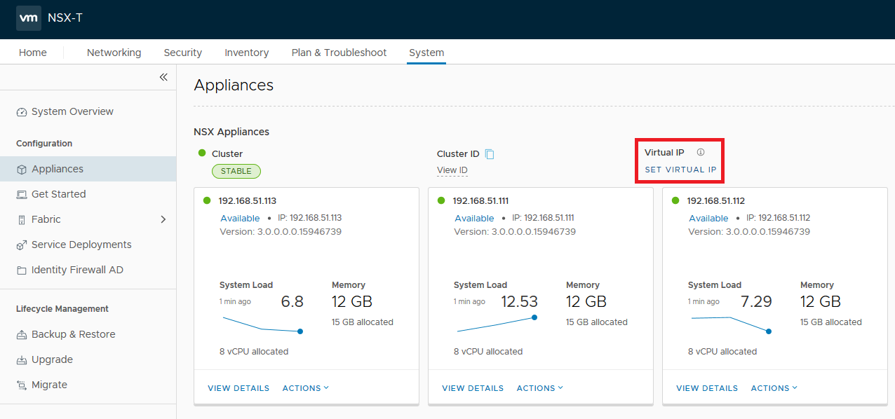 Configure Virtual IP for NSXT Management Cluster