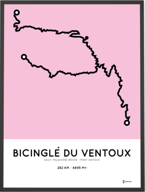 Sportymaps: my bicinglé du Ventoux personalized poster