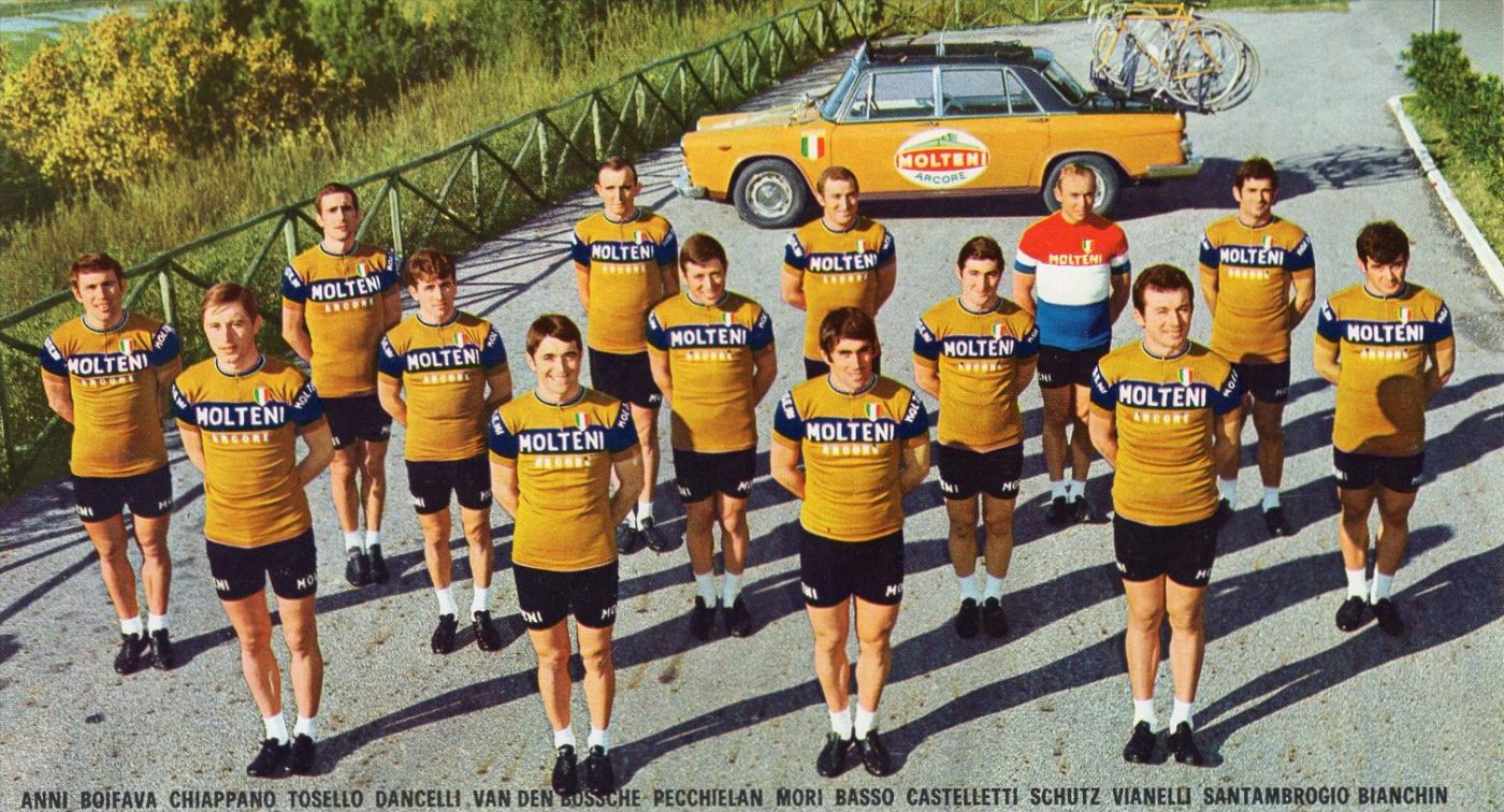The famous Molteni cult retro cycling jerseys