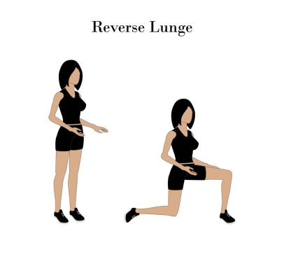 Reverse lunge winter cycling exercises