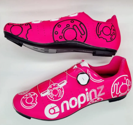 pink custom cycling shoes from velokicks