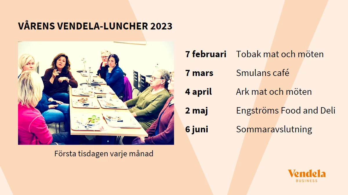 Vendela Business - planerade luncher VT2023