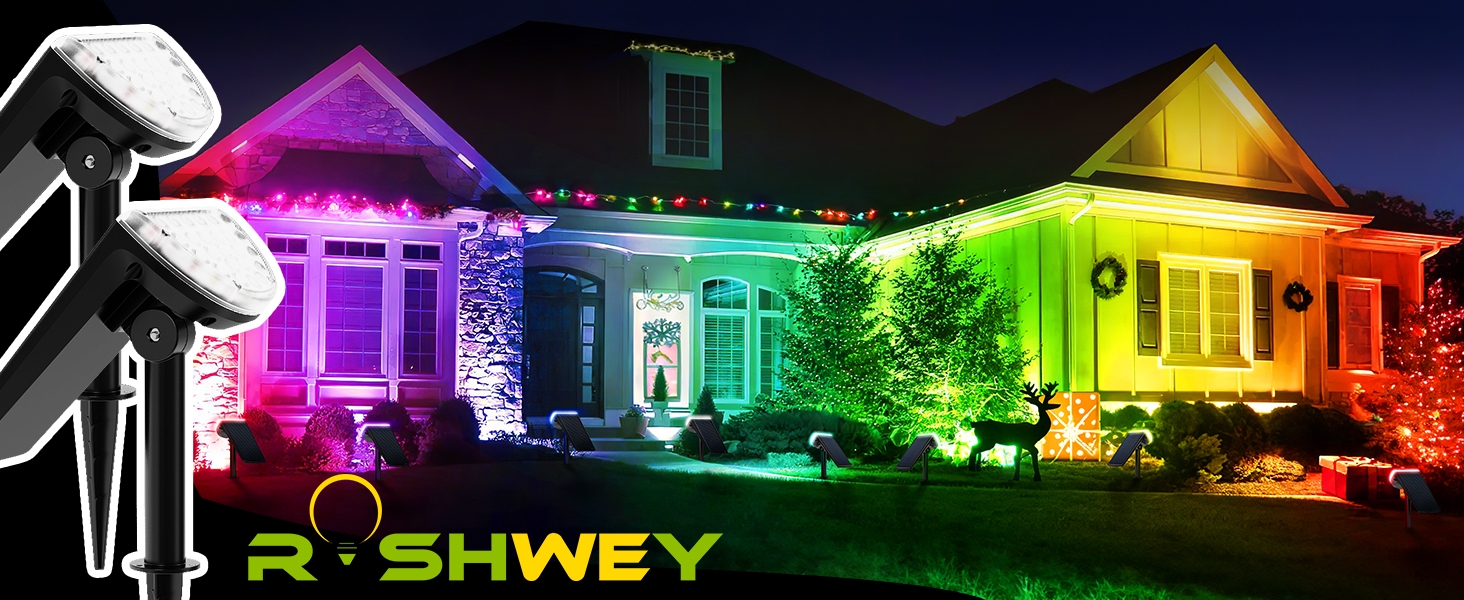 ROSHWEY Solar Spot Lights Outdoor