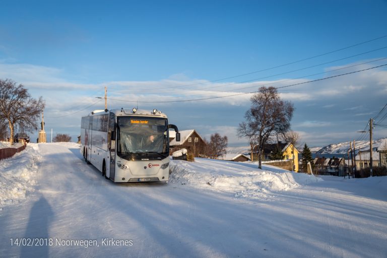 De bus op weg naar de Russische grens