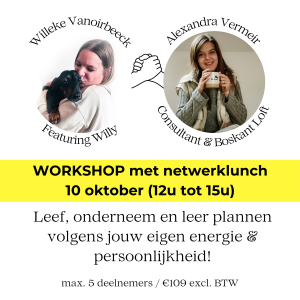 Deelname workshop - 'Leer plannen rond jouw persoonlijkheid'