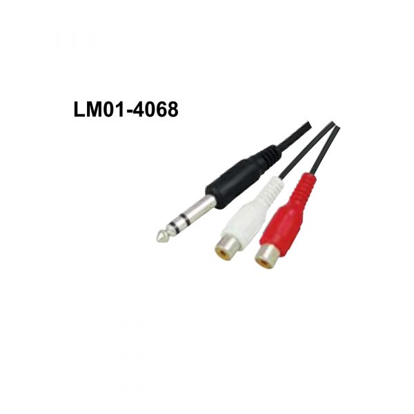 LM01-4068 6.3mm Stereo plug - 2RCA jack OD:2.6*5.2mm