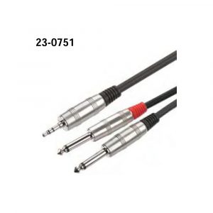 23-0751 3.5mm Stereo M - 6.35mm Mono 2xM Microphone Cable