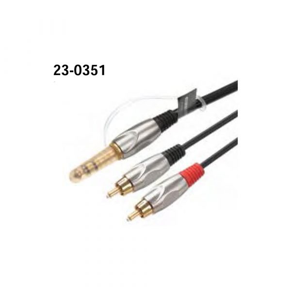 23-0351 6.35mm Stereo M - 2RCA M Microphone Cable