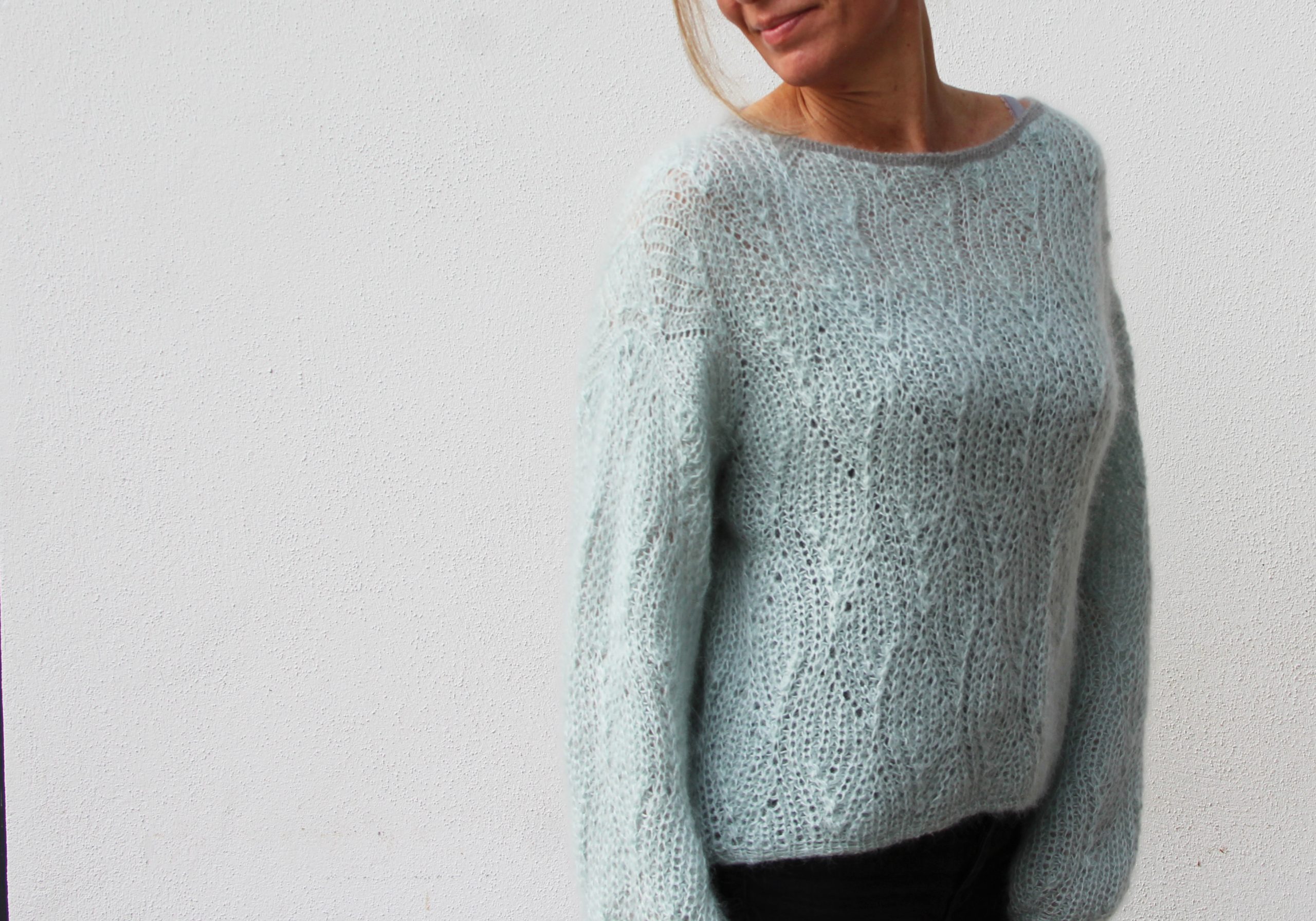 Strikkeopskrift VesterbyCrea.No.18 | Sweater med halvpatent mønster