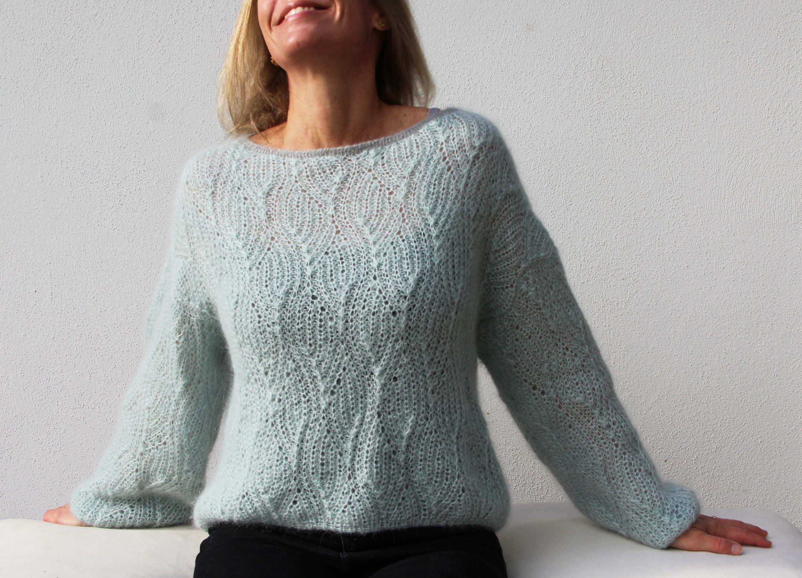 Strikkeopskrift VesterbyCrea.No.18 | Sweater med halvpatent mønster