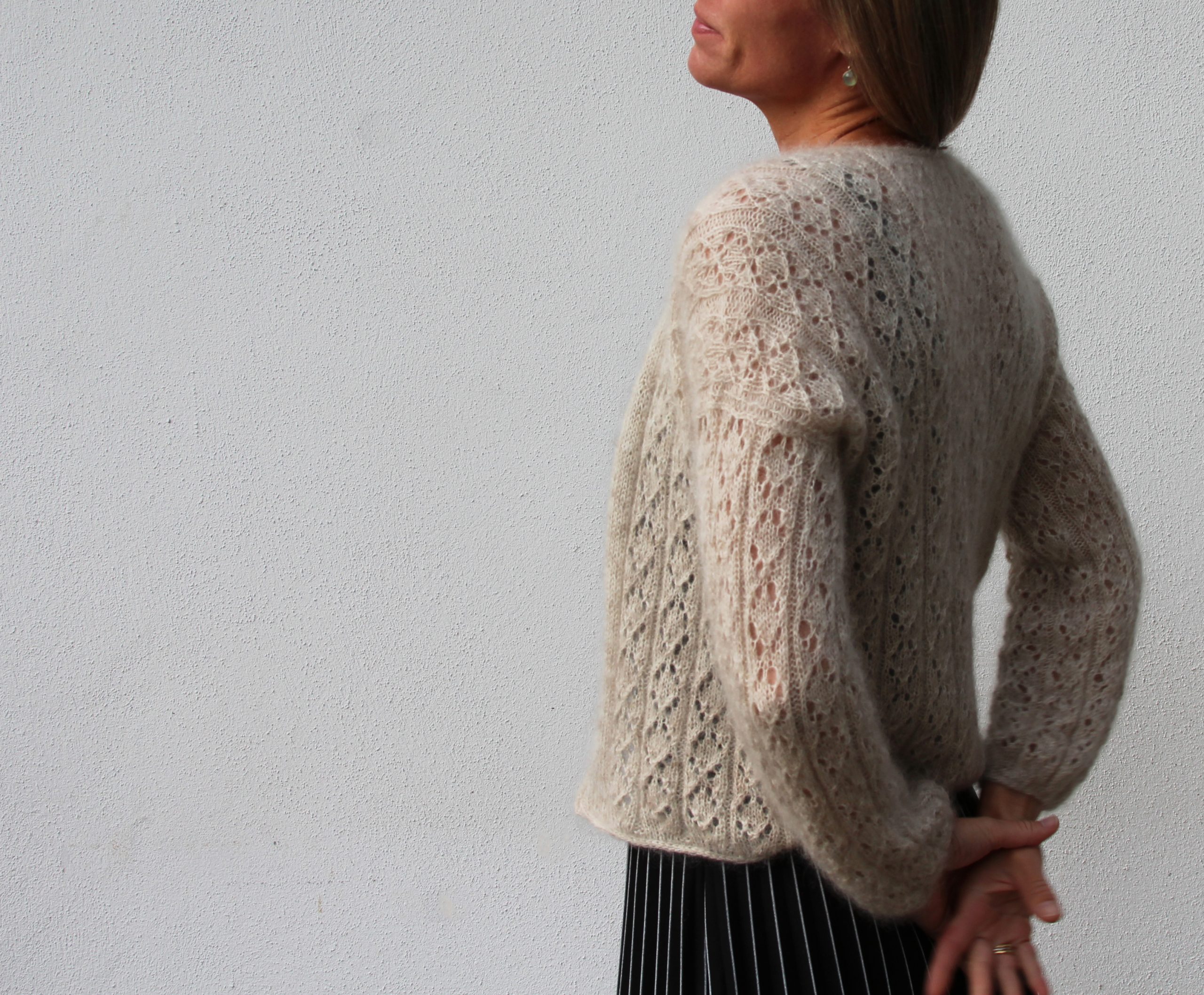 Strikkeopskrift VesterbyCrea.No.18 | Sweater med halvpatent mønster