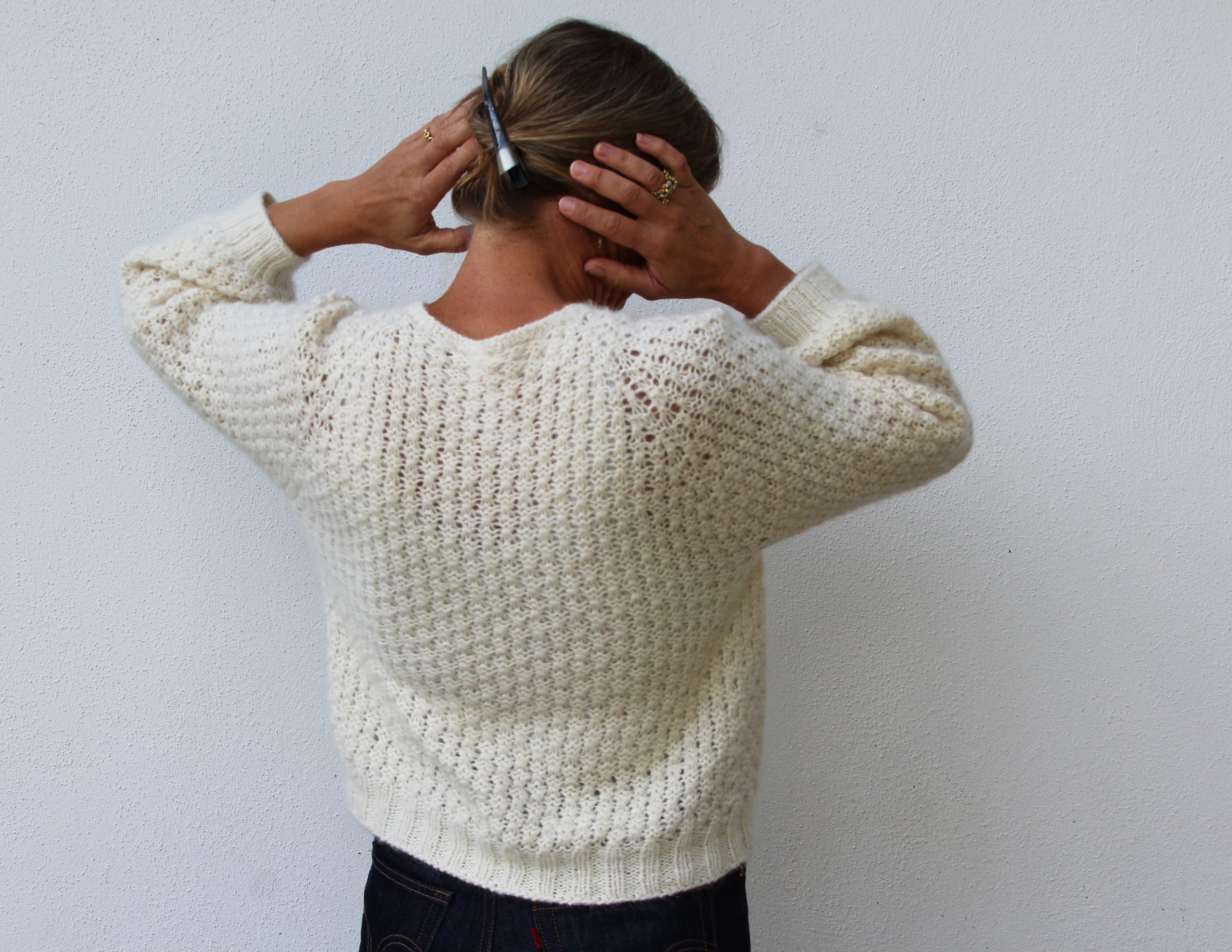 Strikkeopskrift VesterbyCrea.No.21 | Sweater med halvpatent mønster