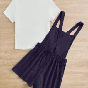 Kids Navy Blue Romper with T-shirt