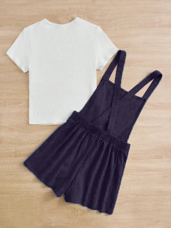 Dungaree Navy Blue With T-Shirt back with t-shirt