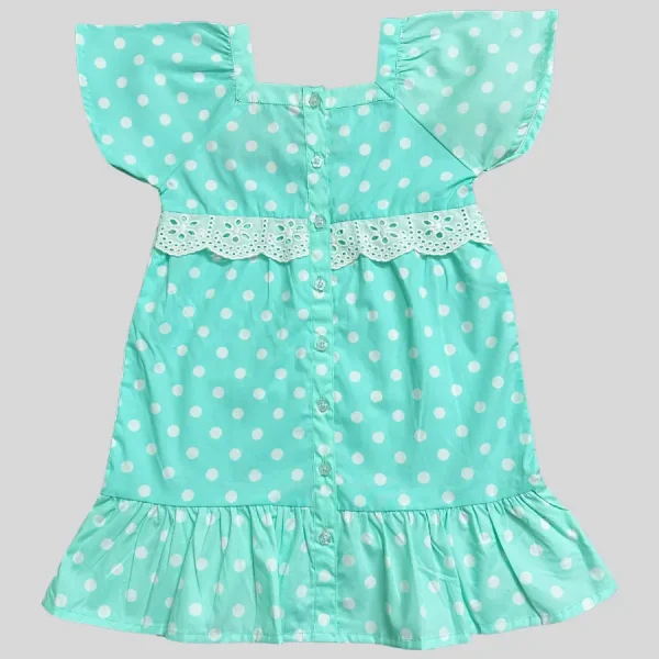 Kids Girls Frock Polka Dots with Buttons front