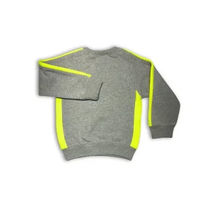 Kids Sweatshirt Heather Grey with Neon Green accents