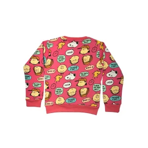 Girls Fleece Pink Sweatshirt Peanuts Snoopy