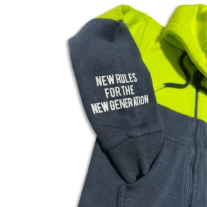 Teens Zipper Hoodie Neon Green & Navy