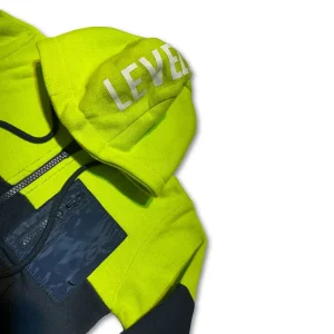 Teens Zipper Hoodie Neon Green & Navy