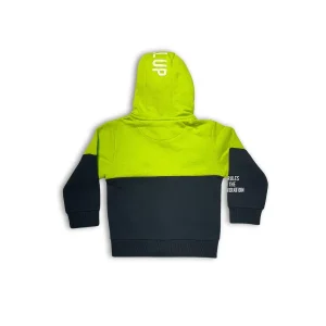 Teens Zipper Hoodie Neon Green & Navy