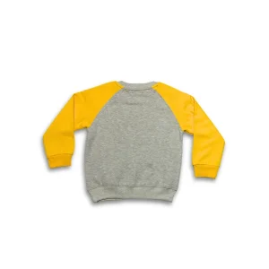Kids Girls Sweatshirt Grey & Yellow with Flower