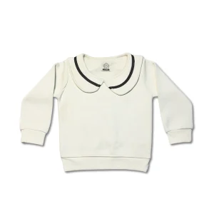 Kids Girls Fleece Sailor Shirt White front