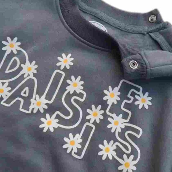 Kids Girls Fleece Sweatshirt Daises Print Sage print view